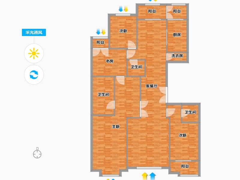 北京-北京市-首开璞瑅公馆1,2,3,4号楼236m2-188.80-户型库-采光通风