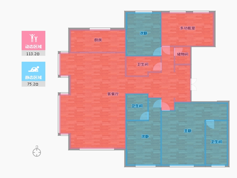 北京-北京市-泰禾西府大院-175.25-户型库-动静分区