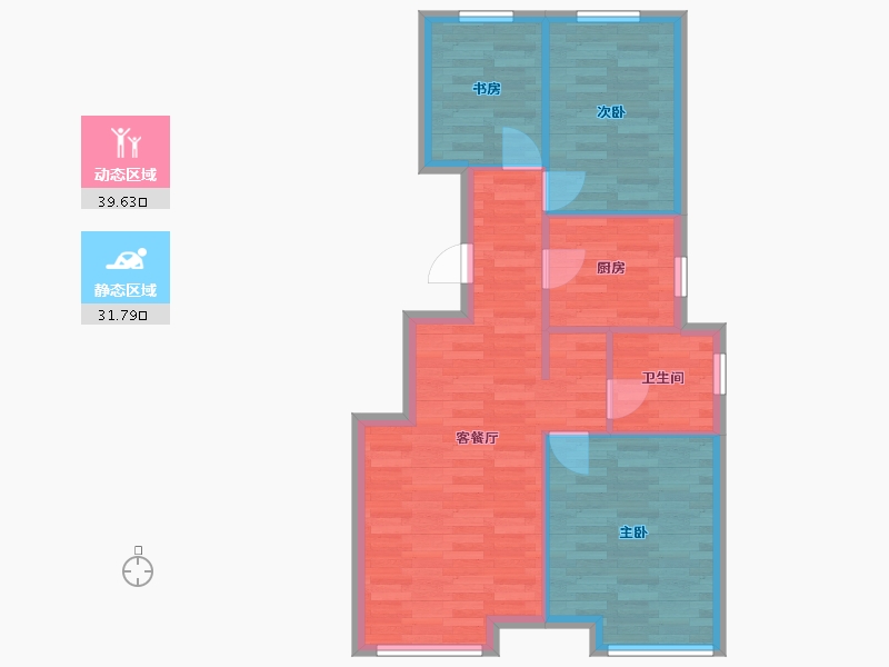 北京-北京市-万科翡翠西湖南区1号楼,南区2号楼,南区3号楼,南区5号楼,南区6号楼,南区7号-64.44-户型库-动静分区