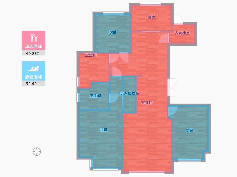 北京-北京市-西山甲一号46-2号楼,得秀北街4号院2号楼,46-7号楼146M2-103.93-户型库-动静分区