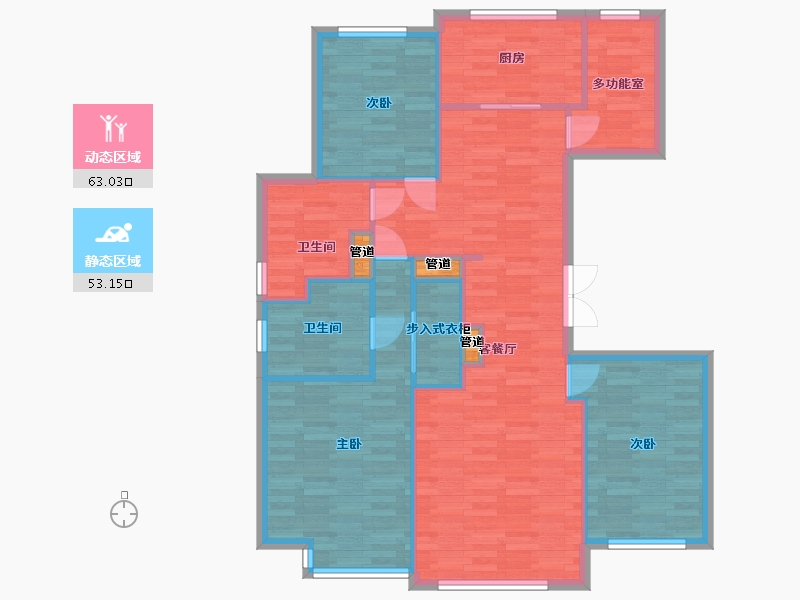 北京-北京市-西山甲一号46-2,46-3,47-5号楼125m2-107.20-户型库-动静分区