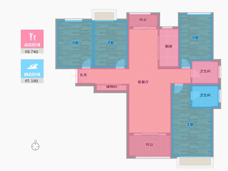 河南省-南阳市-水悦龙湾-116.80-户型库-动静分区