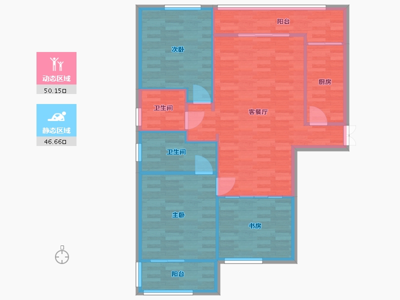 北京-北京市-元熙华府1号楼124M2-88.50-户型库-动静分区