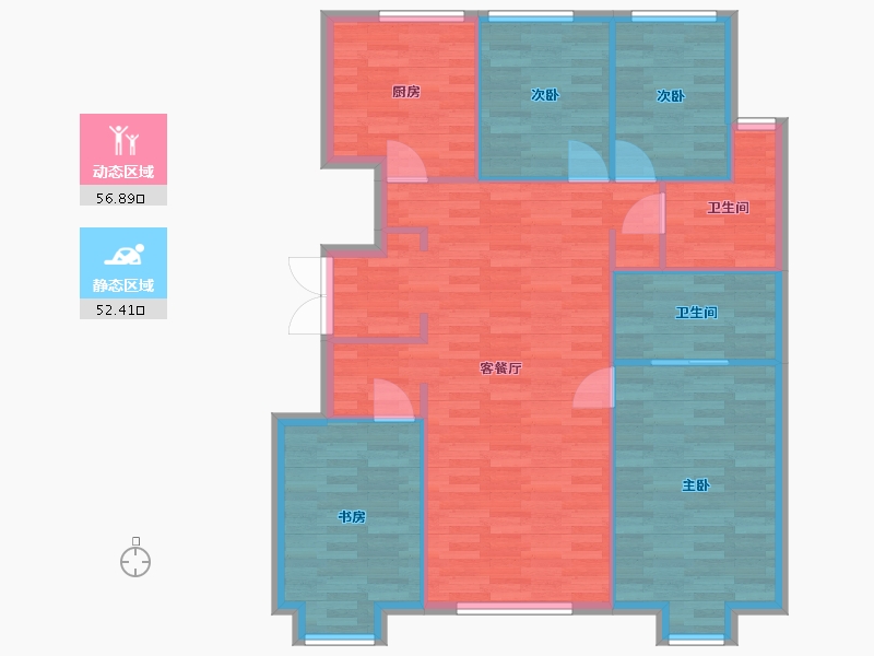 北京-北京市-燕西华府A10号楼,A区11号楼,A区12号楼,A区13号楼,A区14号楼,A1-100.00-户型库-动静分区