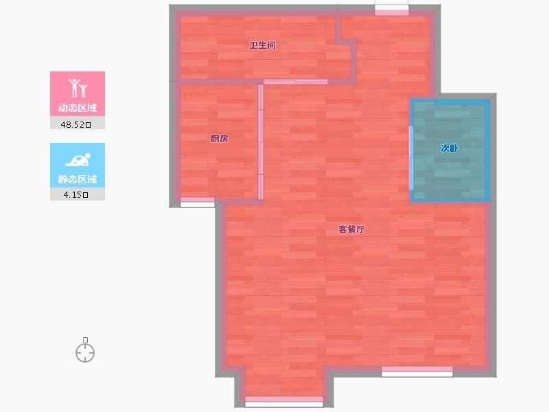 北京-北京市-燕西华府A区29号楼60m2-48.01-户型库-动静分区