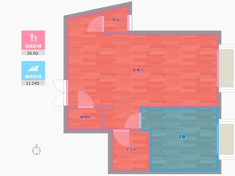 北京-北京市-元熙华府1号楼62M2-45.24-户型库-动静分区