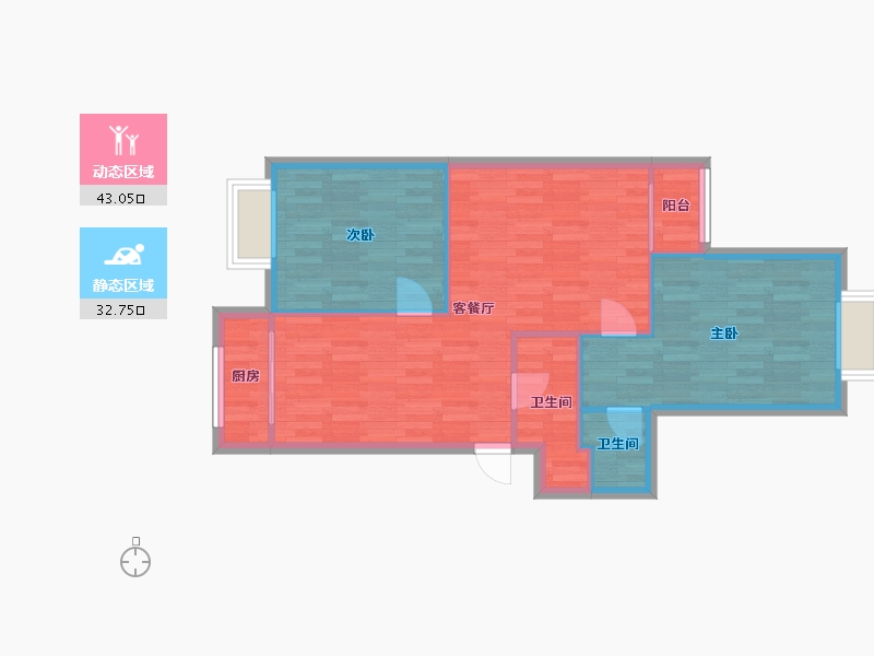 北京-北京市-元熙华府1号楼102M2-68.85-户型库-动静分区