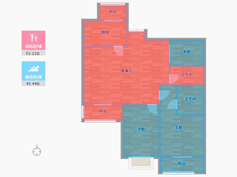 北京-北京市-元熙华府1号楼120M2-87.33-户型库-动静分区