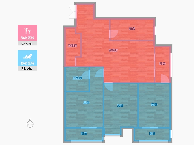 北京-北京市-元熙华府1号楼139M2-101.00-户型库-动静分区