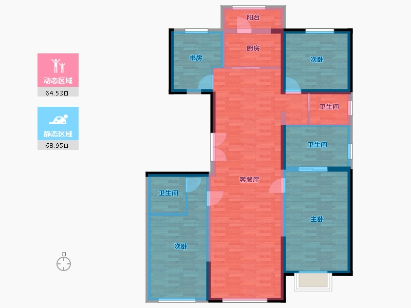 北京-北京市-中粮天恒天悦壹号150m2-119.99-户型库-动静分区