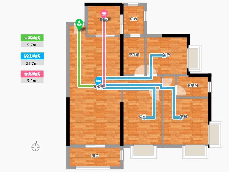 湖南省-郴州市-星悦华府-94.54-户型库-动静线