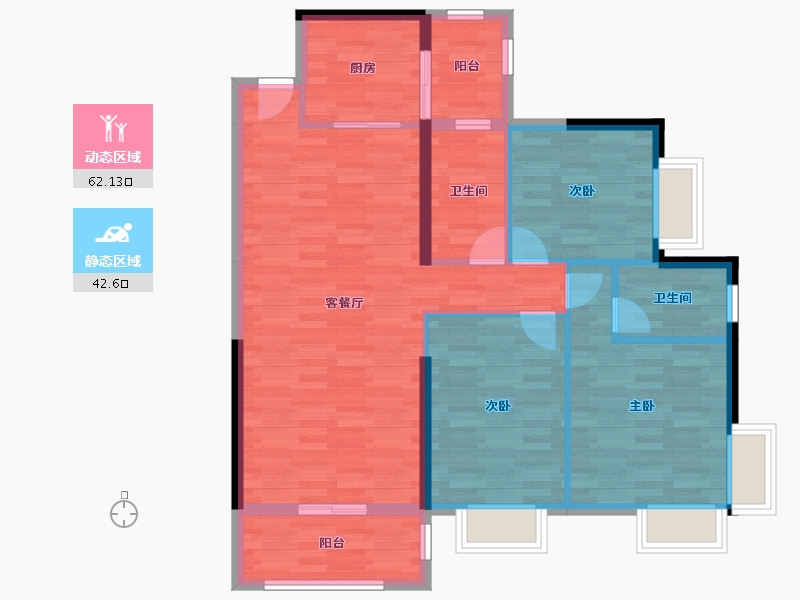 湖南省-郴州市-星悦华府-94.54-户型库-动静分区