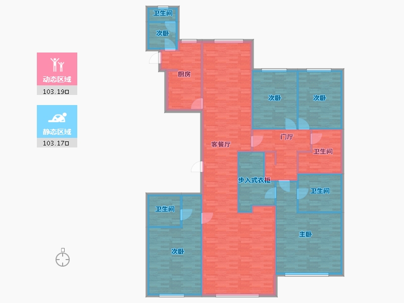 北京-北京市-紫辰院8号楼266M2-190.26-户型库-动静分区