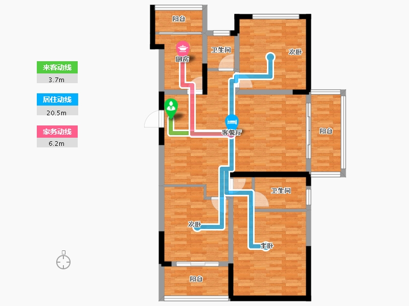 江苏省-南京市-荣盛鹭岛荣府-105.74-户型库-动静线