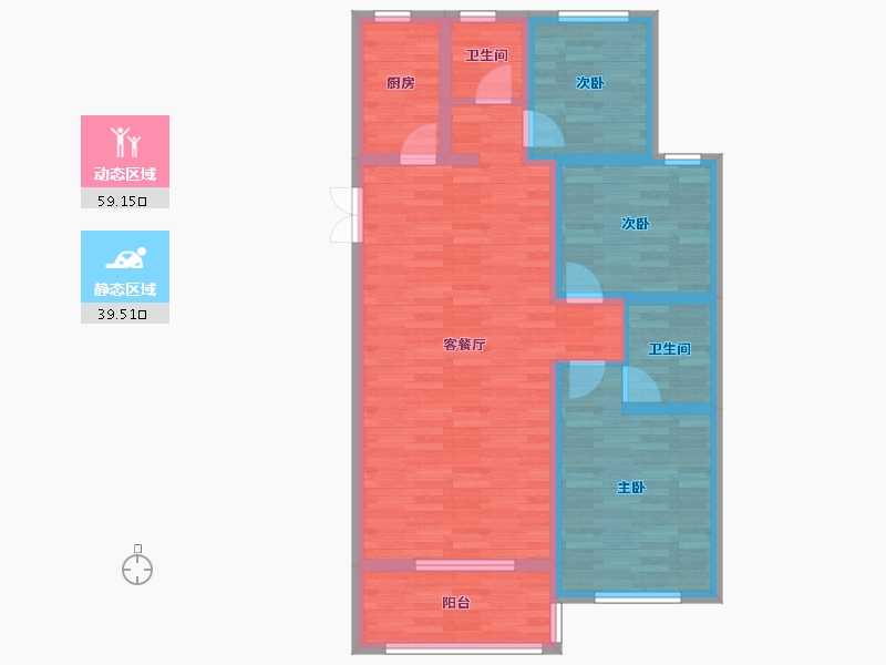 山西省-临汾市-功臣御苑-87.34-户型库-动静分区