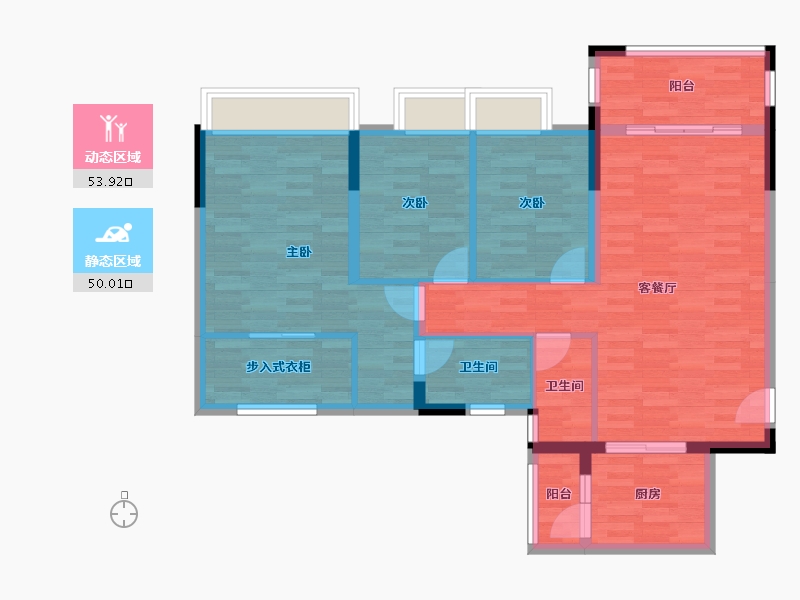 广西壮族自治区-桂林市-龙光普罗旺斯-93.32-户型库-动静分区