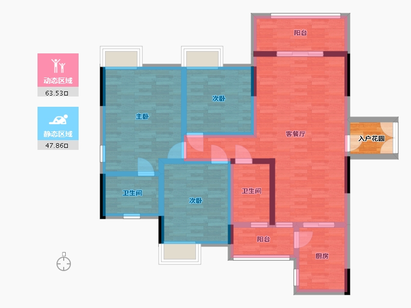 四川省-成都市-天投东鑫苑-102.09-户型库-动静分区