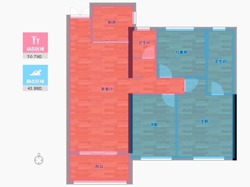 福建省-福州市-永泰县温泉一品-85.35-户型库-动静分区