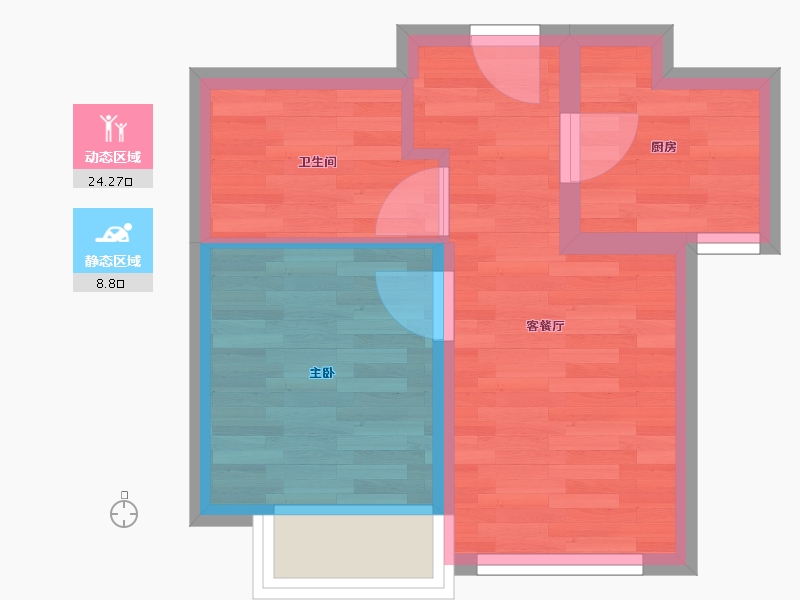 北京-北京市-中海寰宇时代1-3栋49m²-28.64-户型库-动静分区