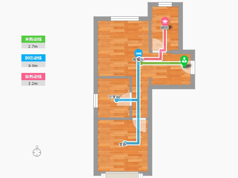 北京-北京市-中海寰宇时代1-3栋53m²-33.10-户型库-动静线