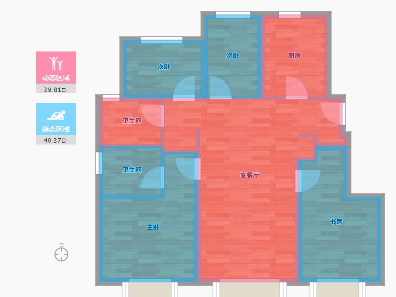 北京-北京市-中海寰宇时代1-5栋,1-6栋,1-4栋112m²-70.71-户型库-动静分区