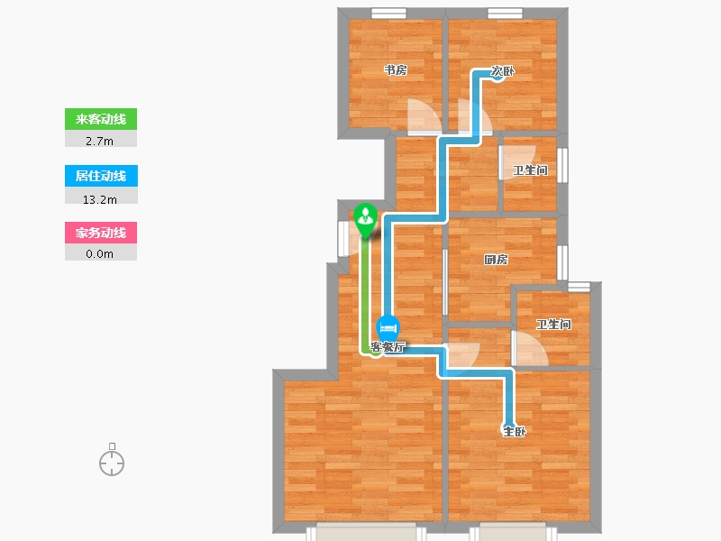 北京-北京市-金地旭辉江山风华2栋,3栋,4栋,5栋,6栋,7栋,8栋89m²-58.52-户型库-动静线