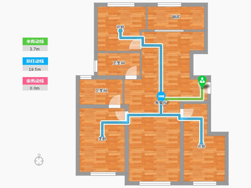 北京-北京市-金地悦风华1栋,5栋134m²-91.22-户型库-动静线