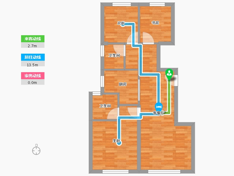 北京-北京市-金地悦风华3栋,6栋,7栋,8栋89m²-57.53-户型库-动静线