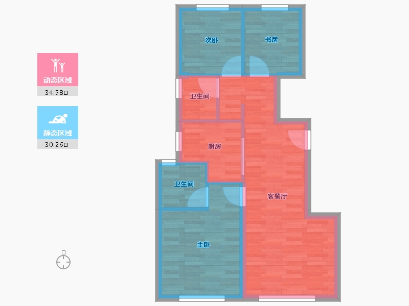 北京-北京市-金地悦风华3栋,6栋,7栋,8栋89m²-57.53-户型库-动静分区