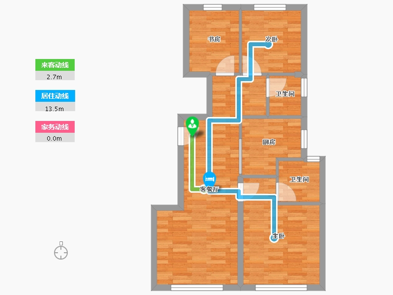 北京-北京市-金地悦风华1栋,5栋,89m²-60.25-户型库-动静线