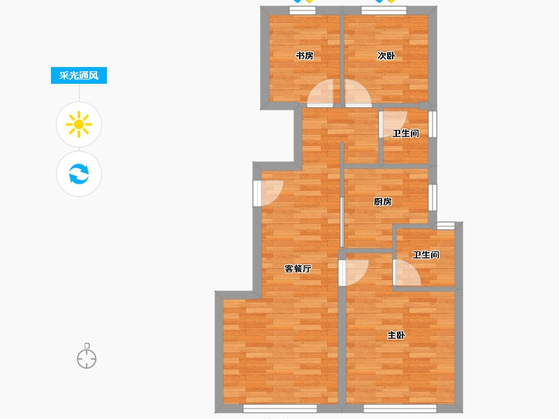 北京-北京市-金地悦风华1栋,5栋,89m²-60.25-户型库-采光通风