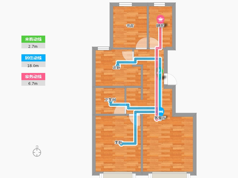 北京-北京市-金隅金麟府1栋,2栋,3栋,5栋,7栋,8栋89m²-61.67-户型库-动静线