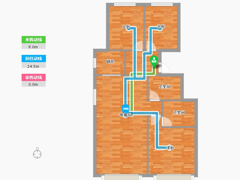 北京-北京市-金隅金麟府6栋114m²-84.91-户型库-动静线