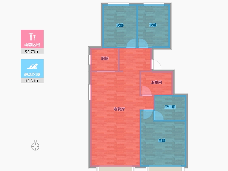 北京-北京市-金隅金麟府6栋114m²-84.91-户型库-动静分区