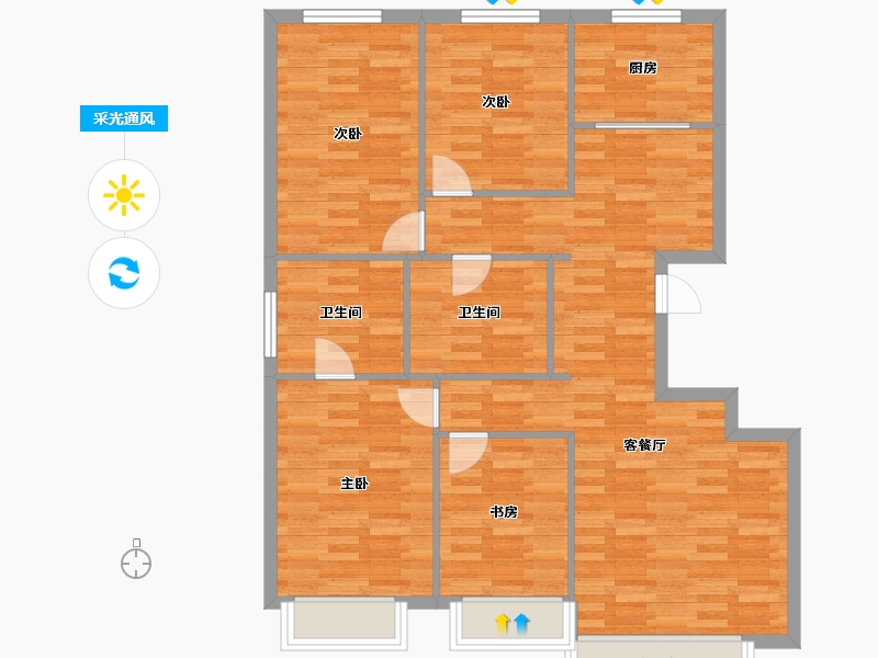 北京-北京市-金隅金麟府7栋,8栋141m²-99.01-户型库-采光通风