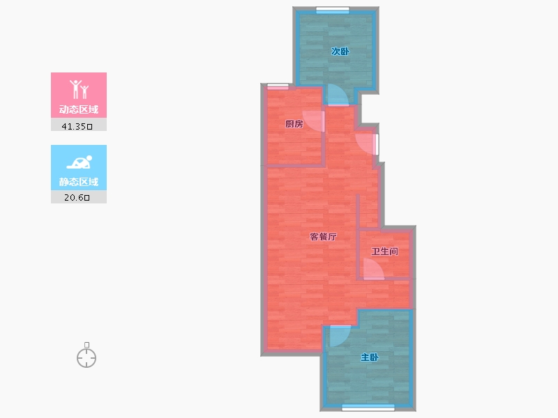 北京-北京市-中国铁建国际公馆1栋,5栋,6栋,10栋80m²-55.50-户型库-动静分区