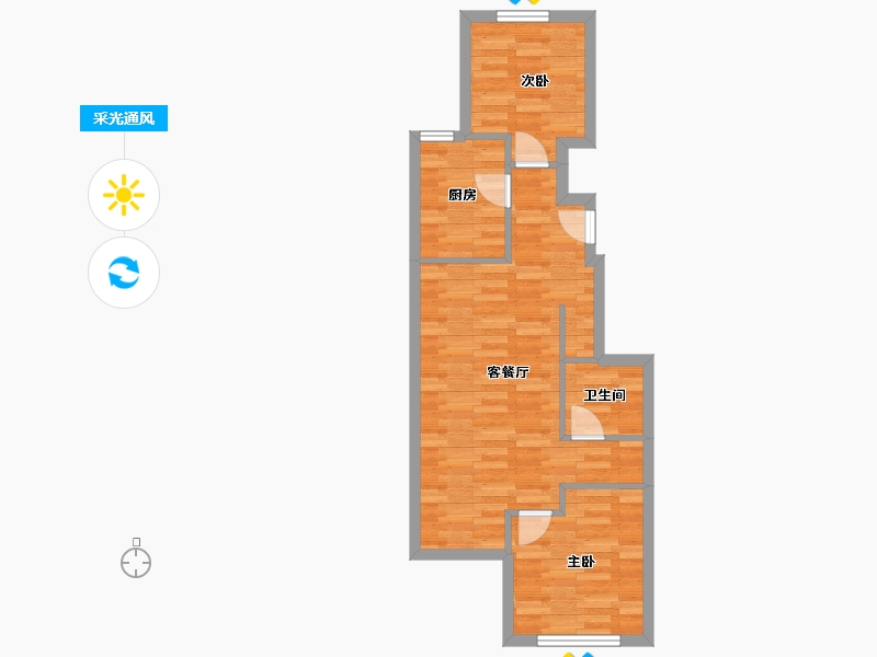 北京-北京市-中国铁建国际公馆1栋,5栋,6栋,10栋80m²-55.50-户型库-采光通风