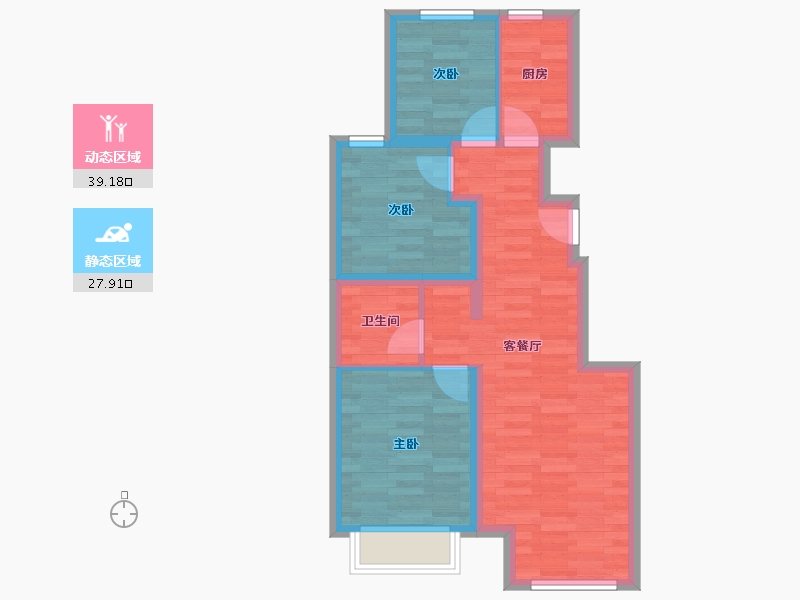 北京-北京市-中国铁建国际公馆1栋,3栋,5栋,6栋,8栋,9栋,10栋89m²-59.00-户型库-动静分区