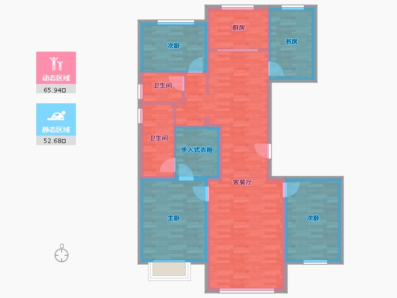 北京-北京市-中国铁建国际公馆2栋,4栋,7栋150m²-106.34-户型库-动静分区