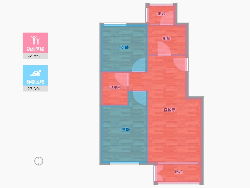 北京-北京市-一品嘉园23号楼（A3）88m²-70.40-户型库-动静分区