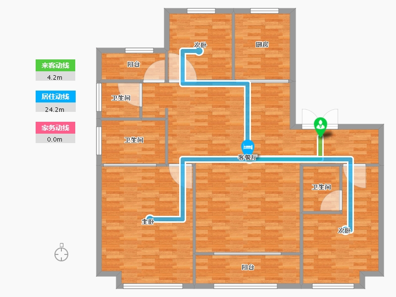 北京-北京市-绿地海珀云翡4号楼,5号楼（现房7号楼）,7号楼158m²-126.40-户型库-动静线