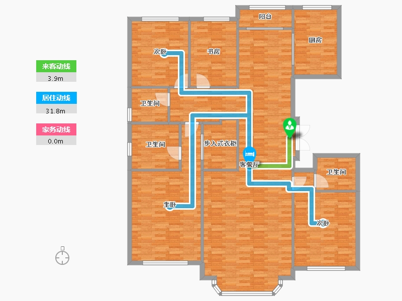 北京-北京市-中冶德贤公馆9号楼,6号楼,5号楼,4号楼215m²-165.34-户型库-动静线