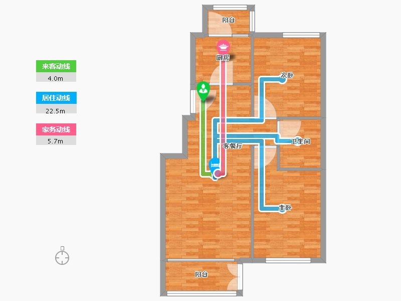 北京-北京市-一品嘉园98m²-78.41-户型库-动静线