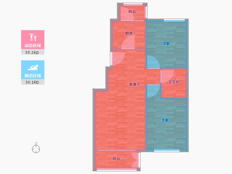 北京-北京市-一品嘉园98m²-78.41-户型库-动静分区