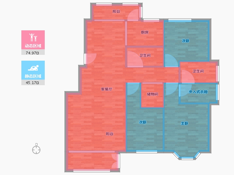 北京-北京市-一品嘉园137m²-109.60-户型库-动静分区