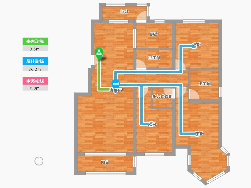 北京-北京市-一品嘉园137m²-108.16-户型库-动静线