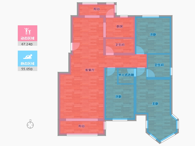 北京-北京市-一品嘉园137m²-108.16-户型库-动静分区