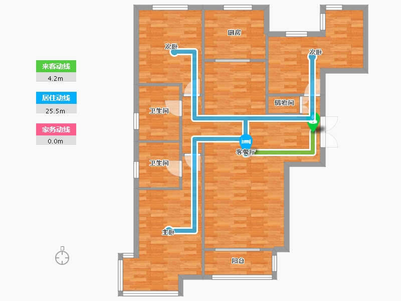 北京-北京市-国韵村11号楼,13号楼139m²-105.46-户型库-动静线