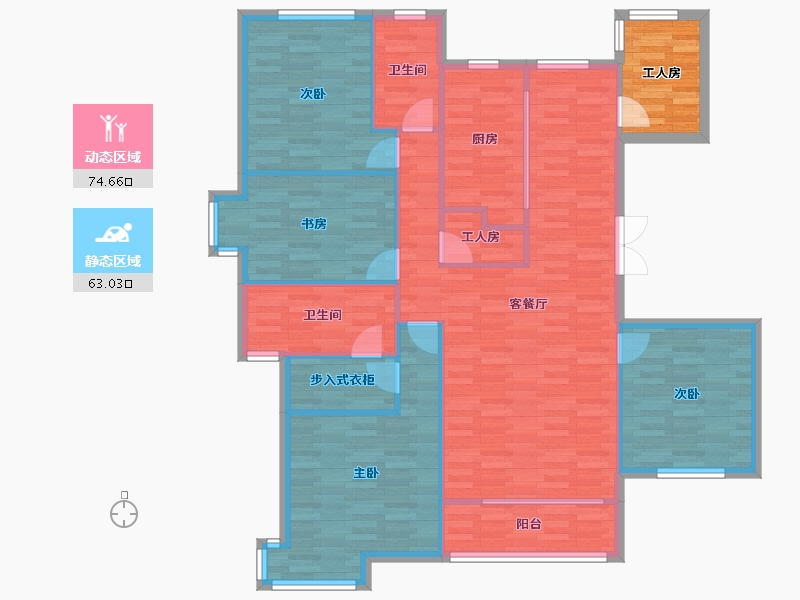 北京-北京市-国韵村3号楼,4号楼,5号楼174m²-131.37-户型库-动静分区