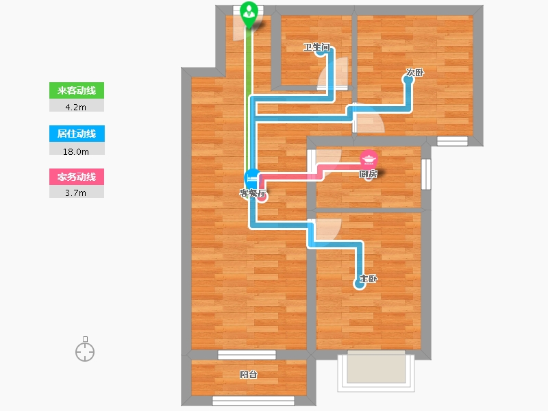 北京-北京市-颐璟万和2栋,4栋85m²-54.21-户型库-动静线